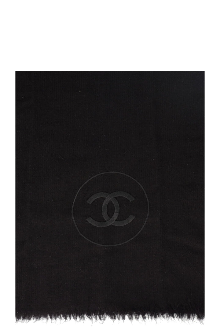 CHANEL CC Scarf Cashmere Black