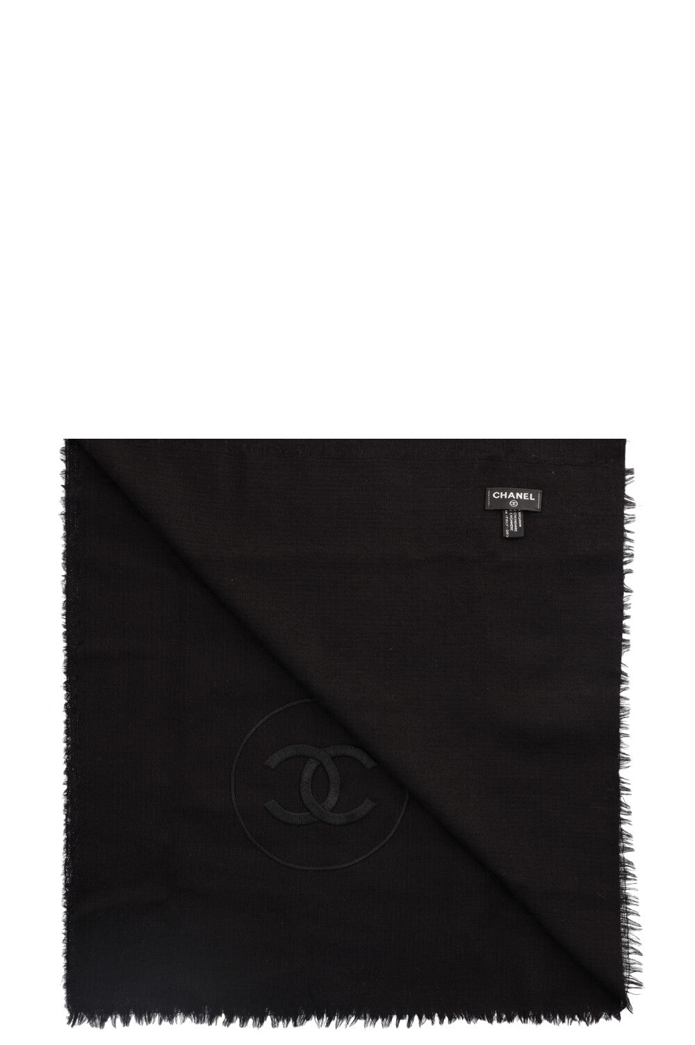 CHANEL CC Scarf Cashmere Black