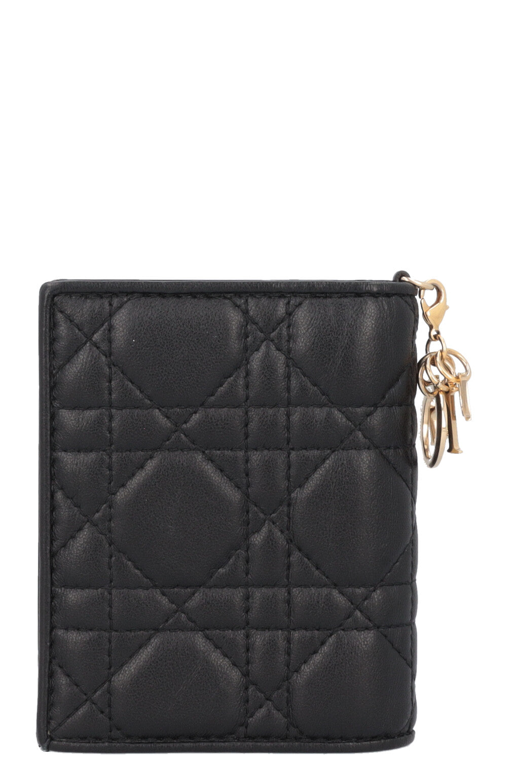 CHRISTIAN DIOR Mini Lady Dior Gardenia Wallet Black REAWAKE