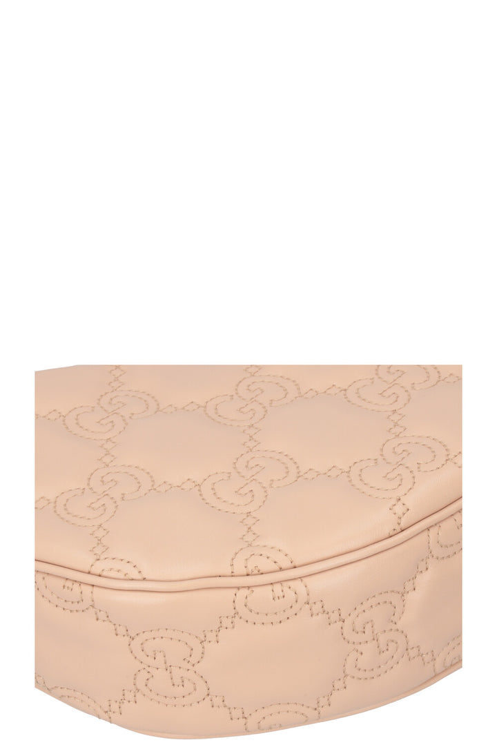 GUCCI Half Moon Metelassé Bag Powder Rose