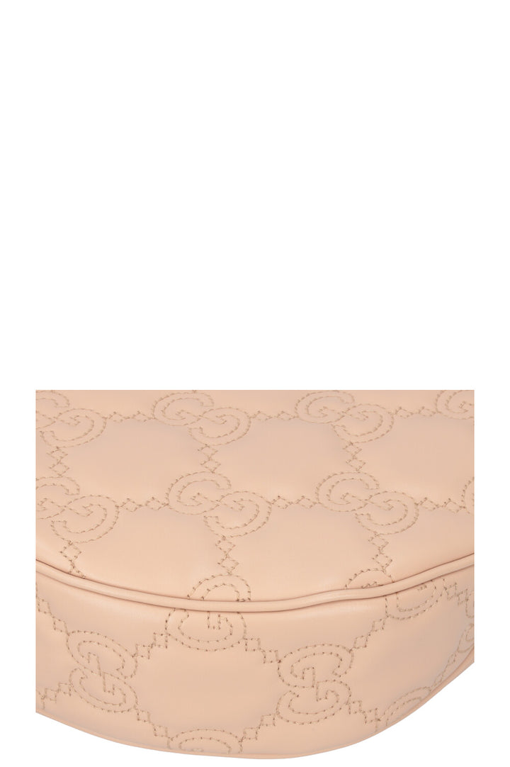 GUCCI Half Moon Metelassé Bag Powder Rose