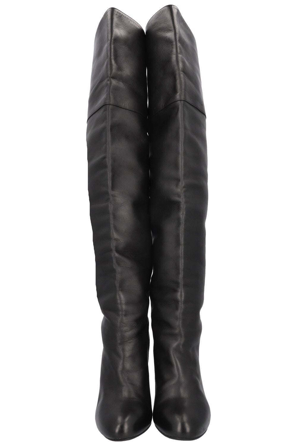 HERMÈS Knee High Boots Black Leather