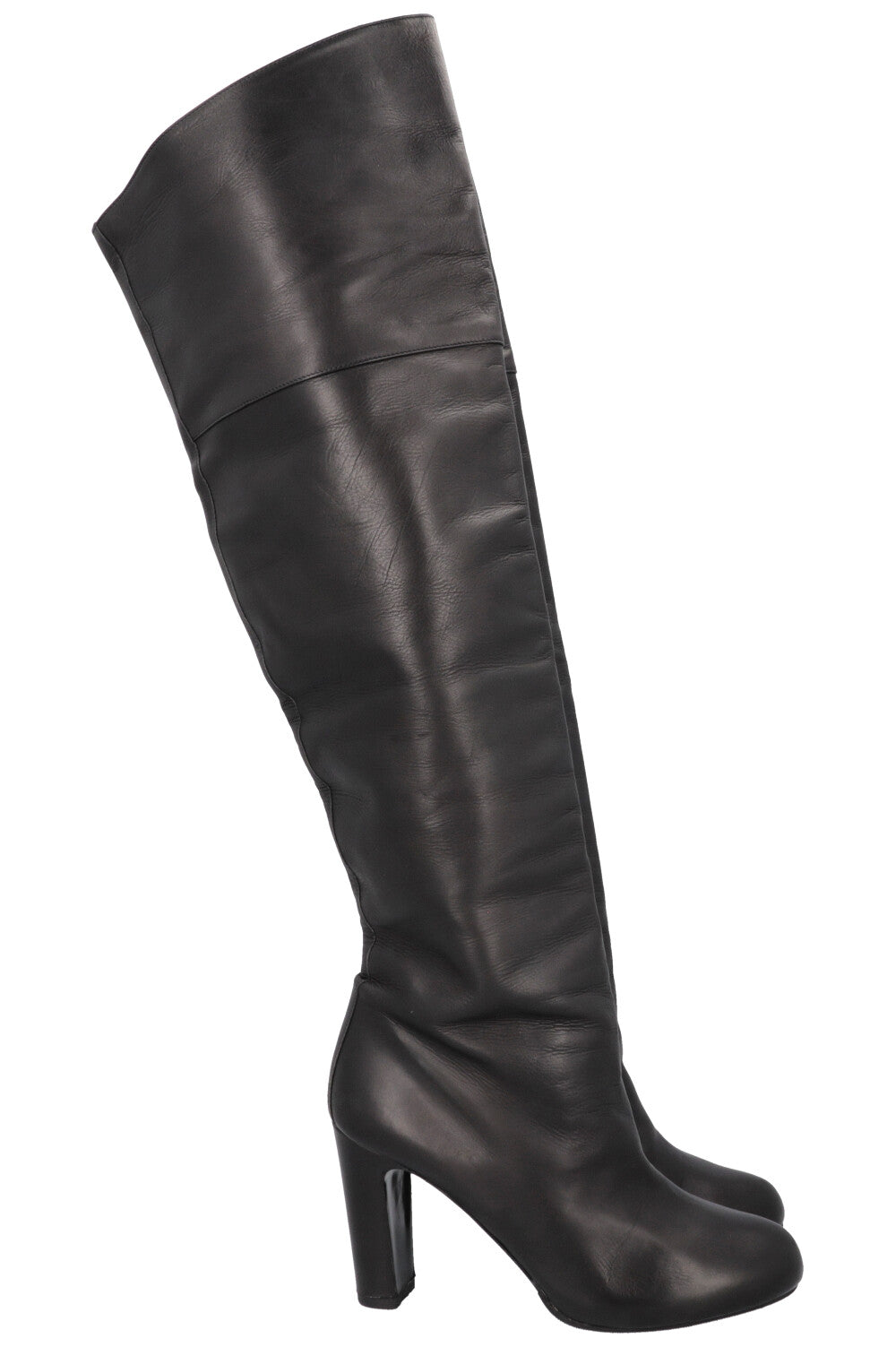 HERMÈS Knee High Boots Black Leather