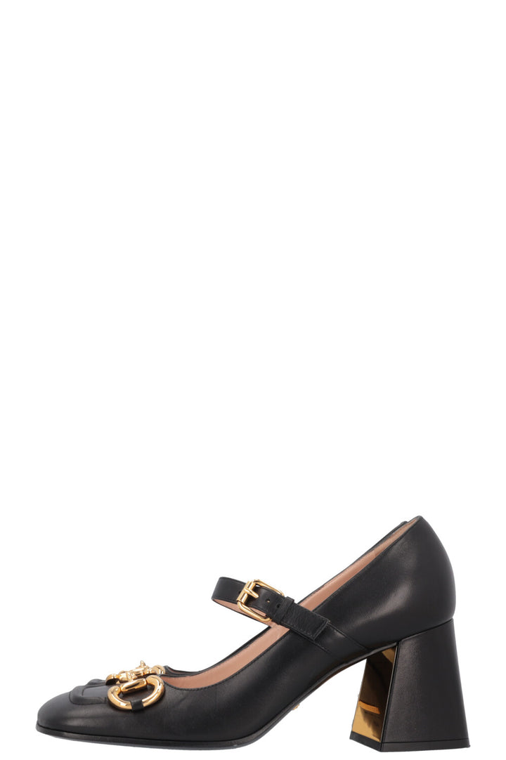 GUCCI Horsebit Mary Jane Heels Black