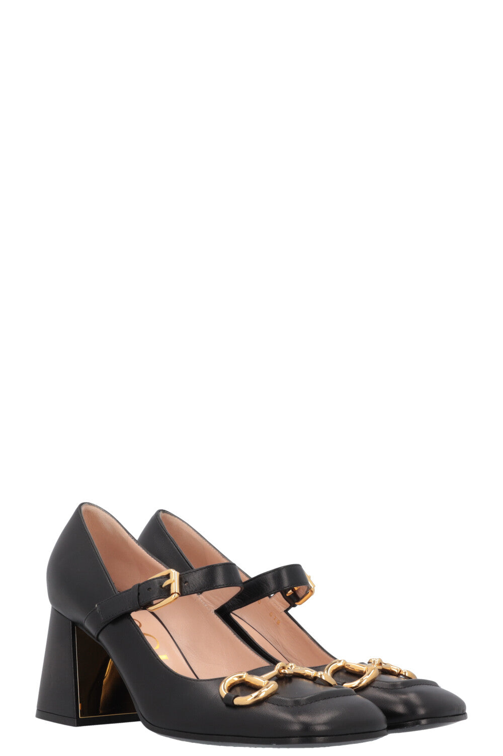 GUCCI Horsebit Mary Jane Heels Black