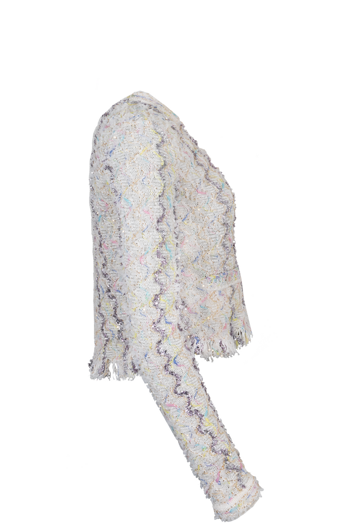 CHANEL Knit Cardigan Ivory Multicolor