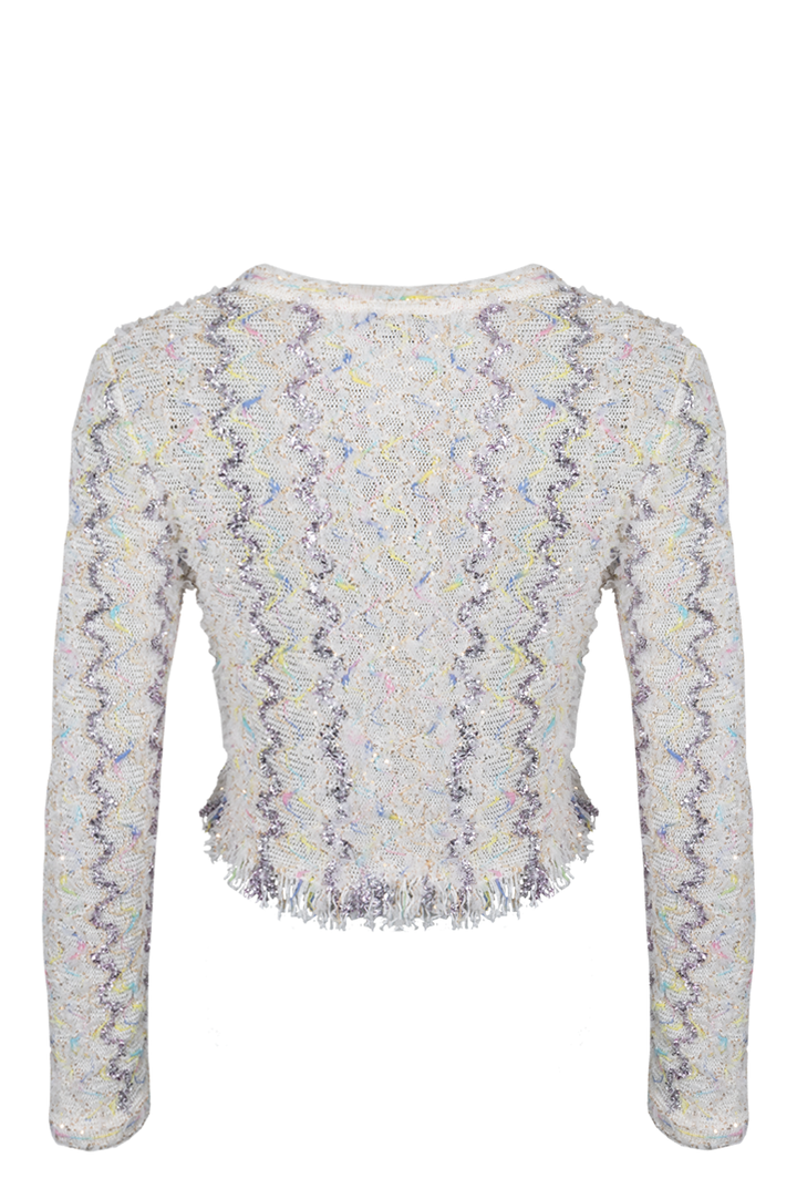 CHANEL Knit Cardigan Ivory Multicolor