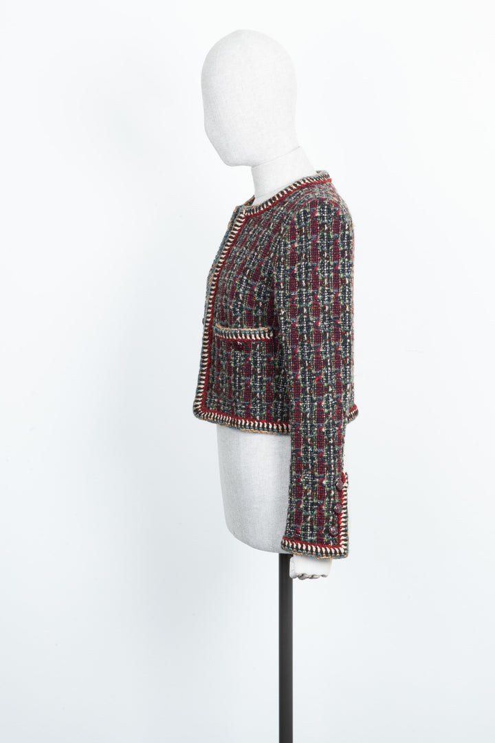 CHANEL Tweed Jacket Bordeaux & Green