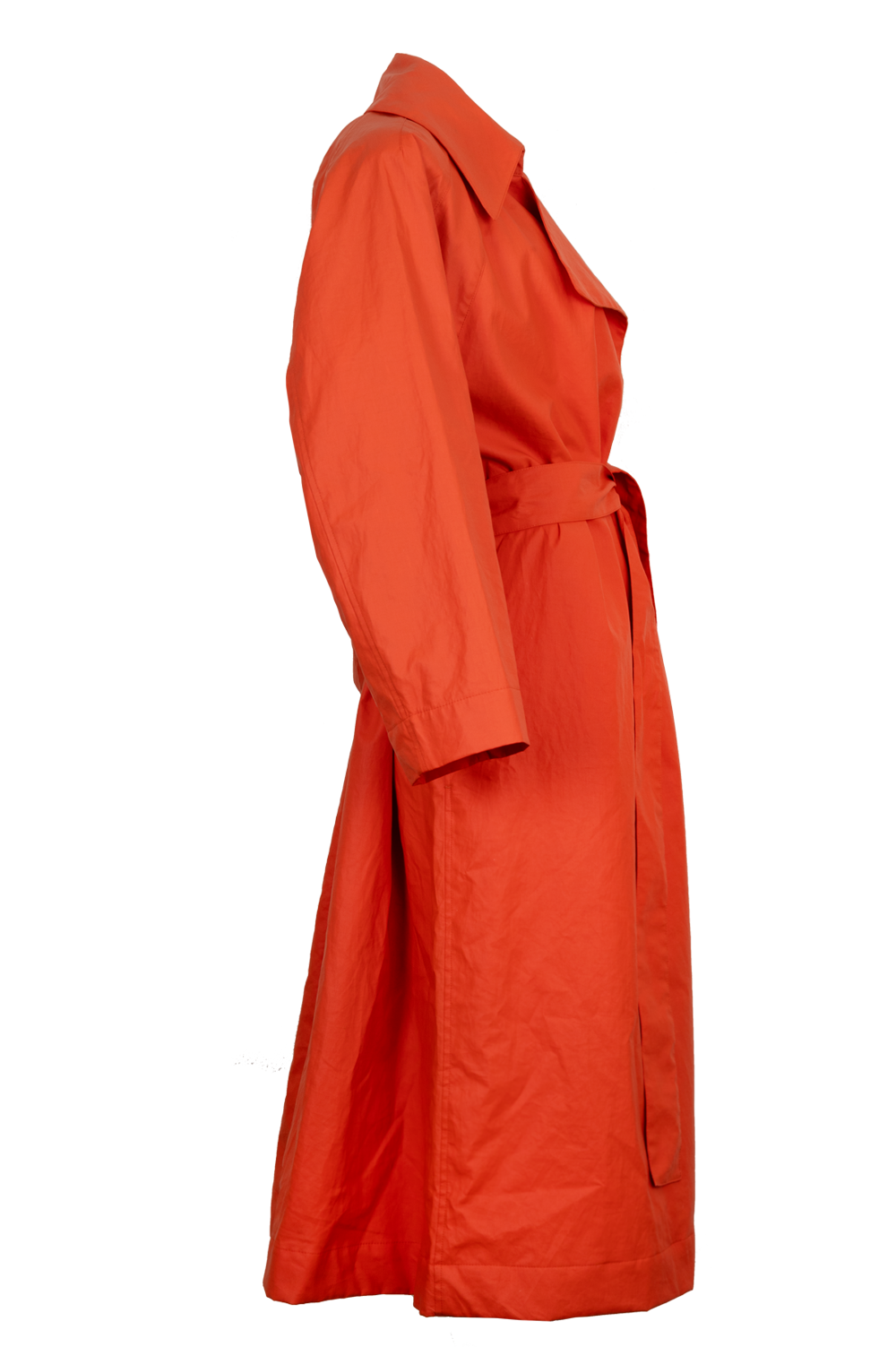 THE ROW Badva Linen Hooded Rain Coat Orange