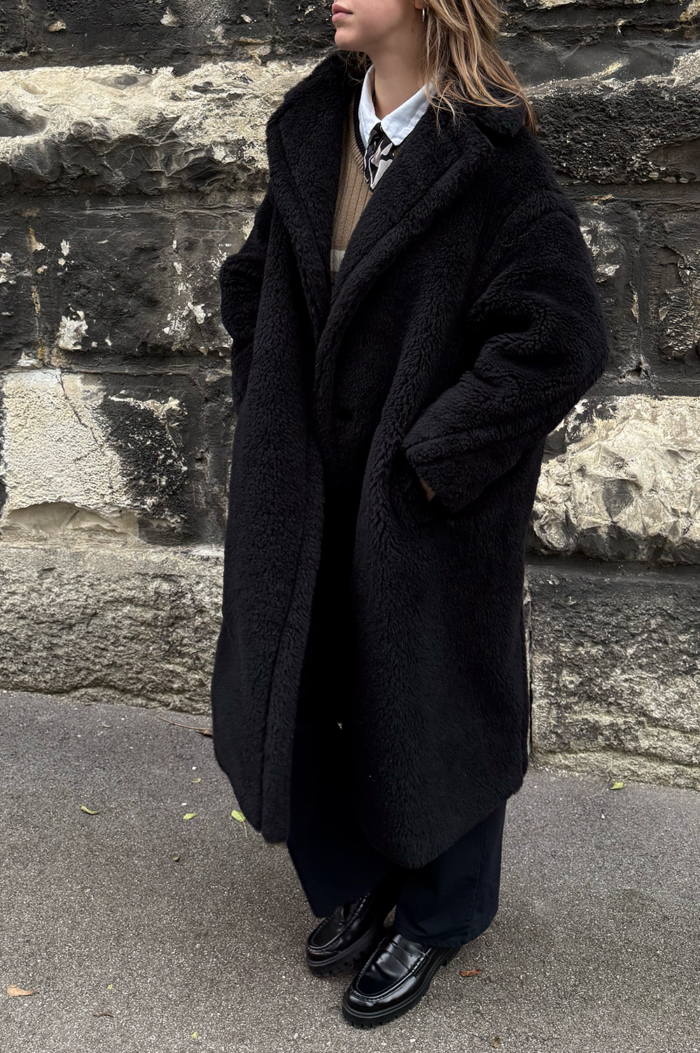 MAX MARA Teddy Coat Black