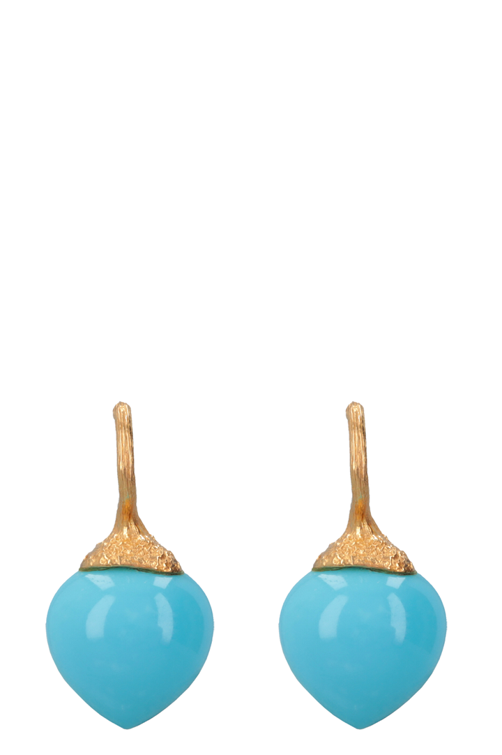 Boucles d'oreilles OLE LYNGGAARD ​​​​Dew Drop Or jaune 18 carats Turquoise