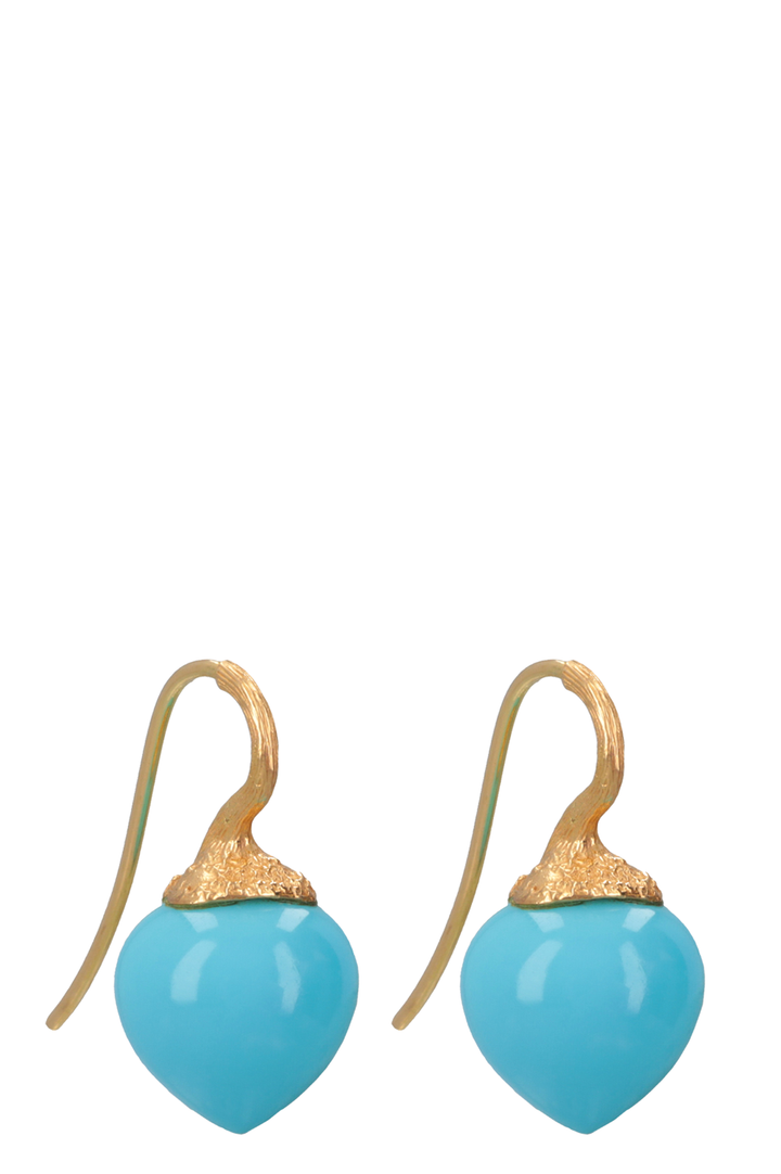 OLE LYNGGAARD Dew Drop Earrings 18k Yellow Gold Turquoise