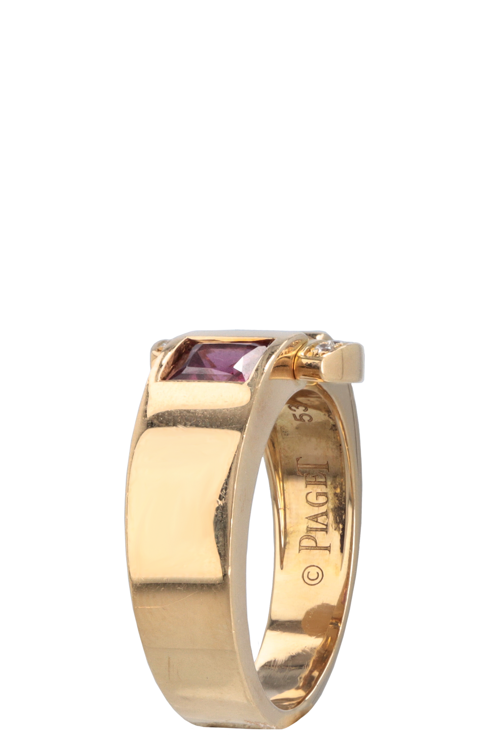 PIAGET Miss Protocol Ring Diamond Rhodonite 18k Yellow Gold