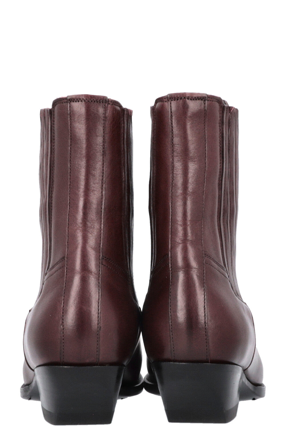 CELINE Cowboy Ankle Boots Burgundy