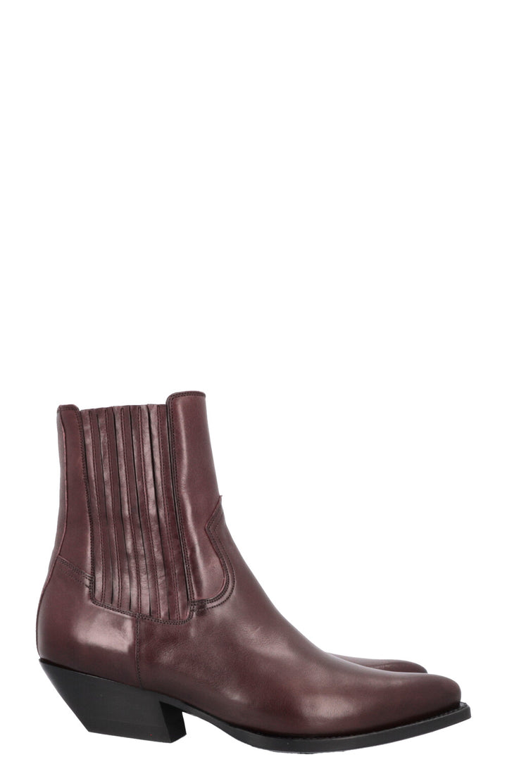 CELINE Cowboy Ankle Boots Burgundy