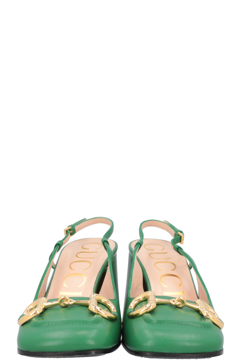 GUCCI Horsebit Block Heels Green