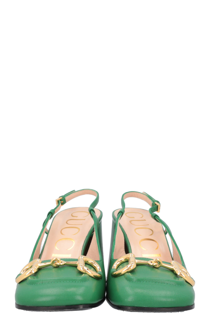 GUCCI Horsebit Block Talons Vert