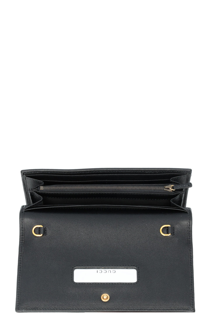 GUCCI Bamboo Long Wallet Black