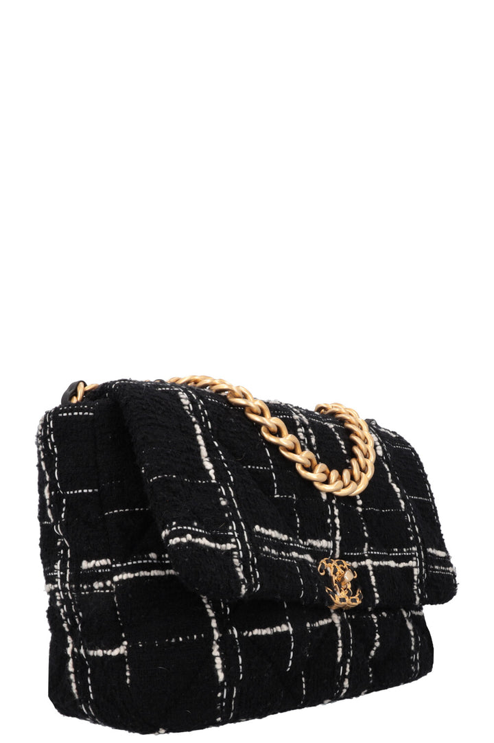 CHANEL 19 Large Tweed Black