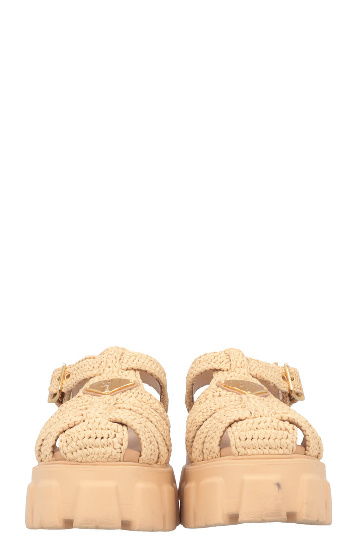 PRADA Monolith Raffia Flats