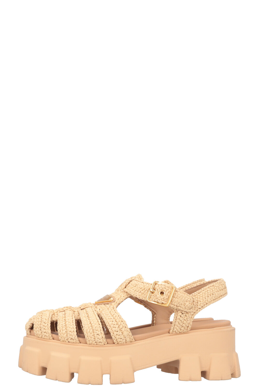 PRADA Monolith Raffia Flats