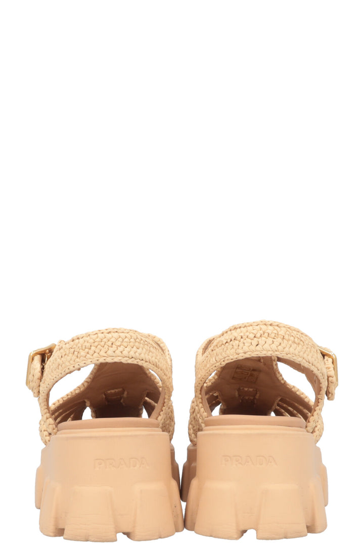 PRADA Monolith Raffia Flats