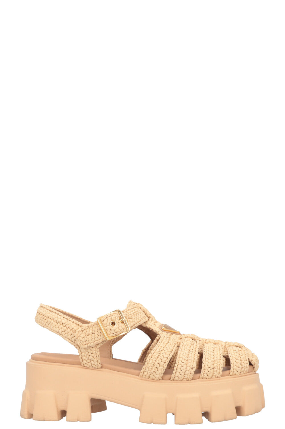 PRADA Monolith Raffia Flats