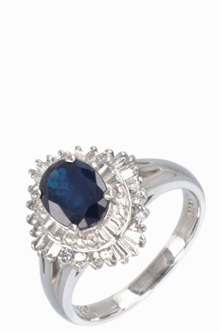 VINTAGE JEWELRY Ring Sapphire Diamond Platinum