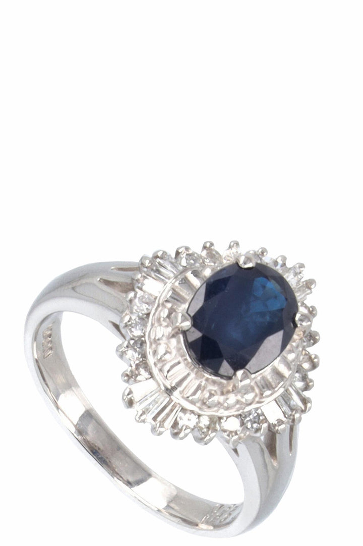 VINTAGE JEWELRY Ring Sapphire Diamond Platinum