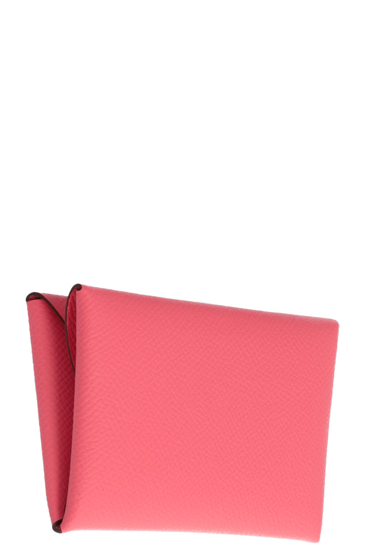 HERMÈS Calvi Duo Compact Portefeuille Rose Azalée