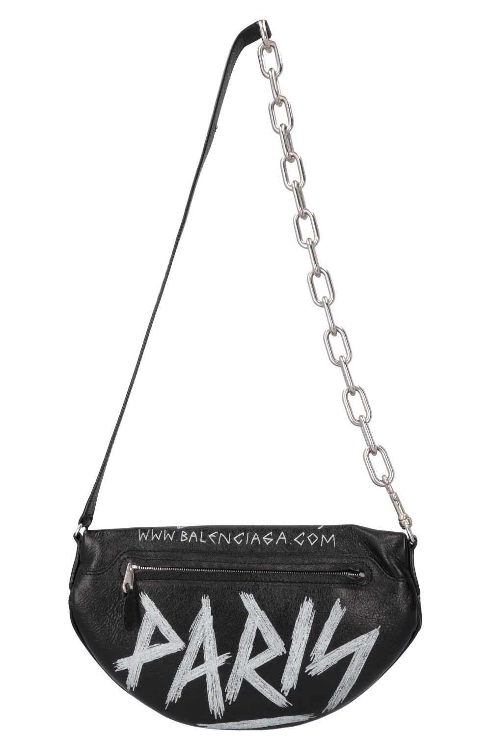 BALENCIAGA Souvenir Graffiti Belt Bag Leather Black REAWAKE