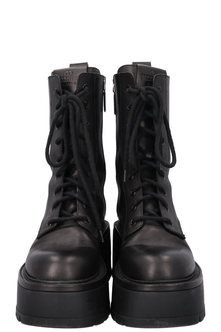 VALENTINO V Logo Boots Leather Black