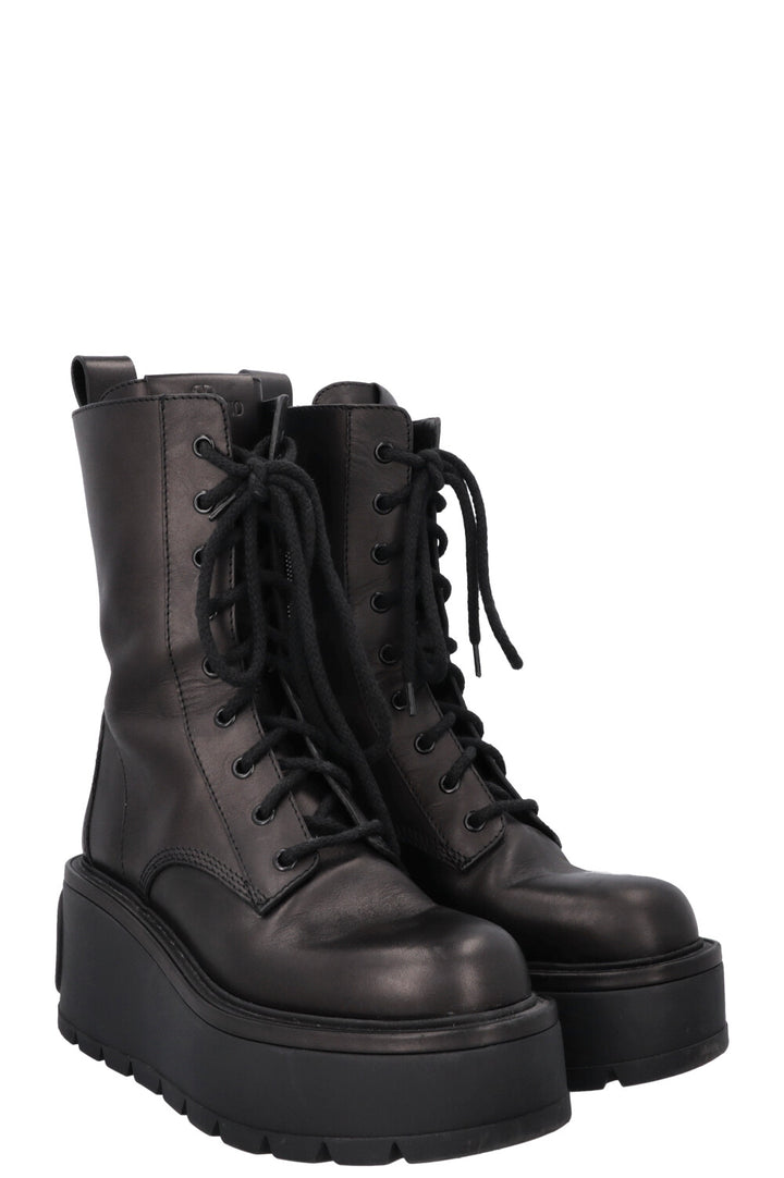 VALENTINO V Logo Boots Leather Black