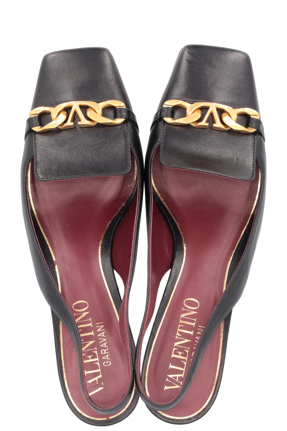 VALENTINO Vlogo Chain Slingback Black