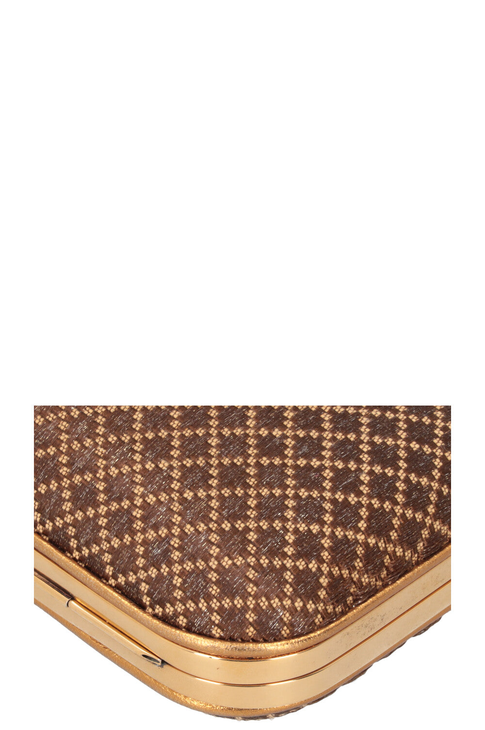 GUCCI Pochette minaudière en bambou Marron Or