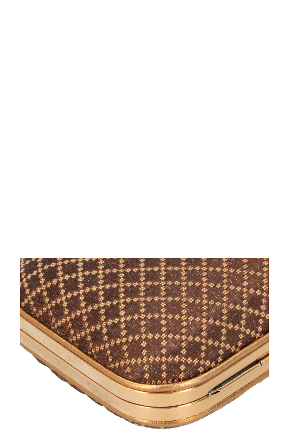 GUCCI Pochette minaudière en bambou Marron Or