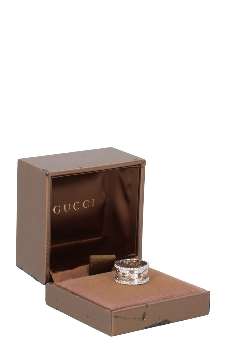 GUCCI Icon Ring White Gold Diamonds