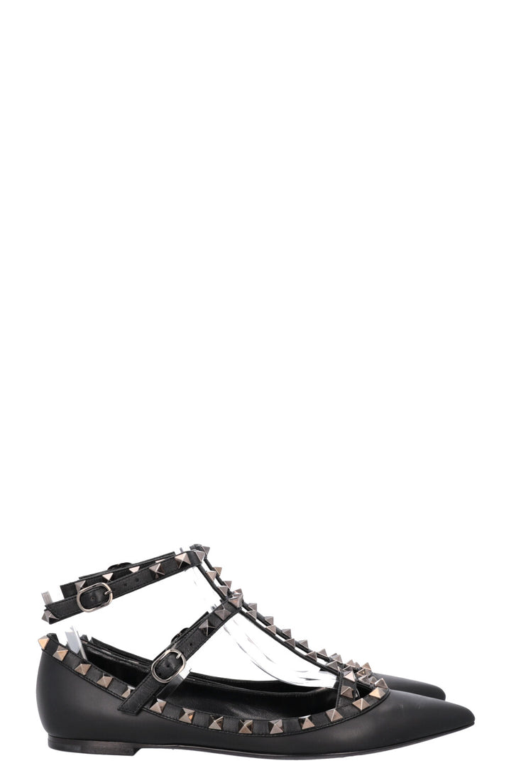 VALENTINO Rockstud Slingback Flats Black