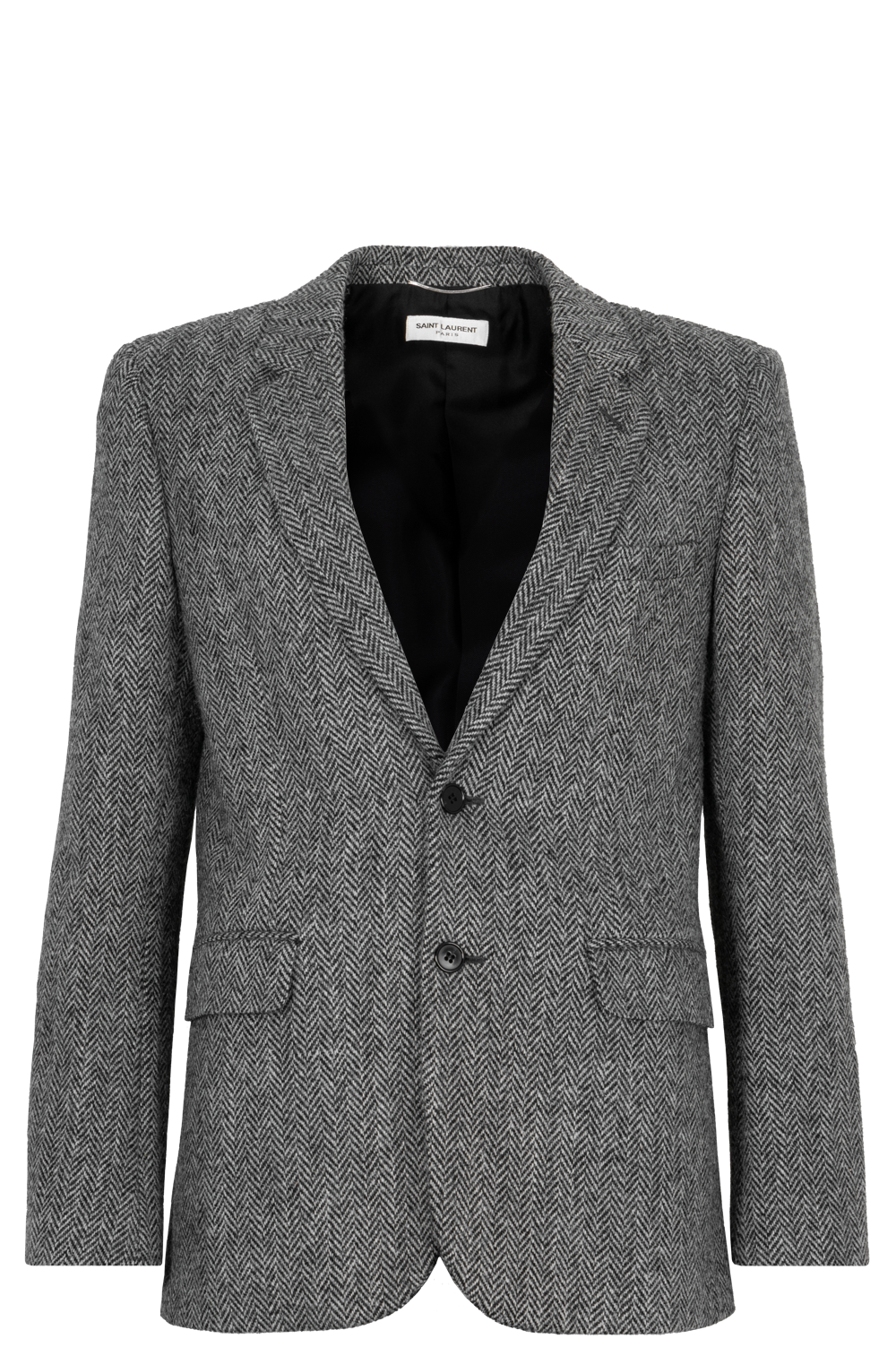 SAINT LAURENT 2015 Herringbone Blazer Jacket Black White