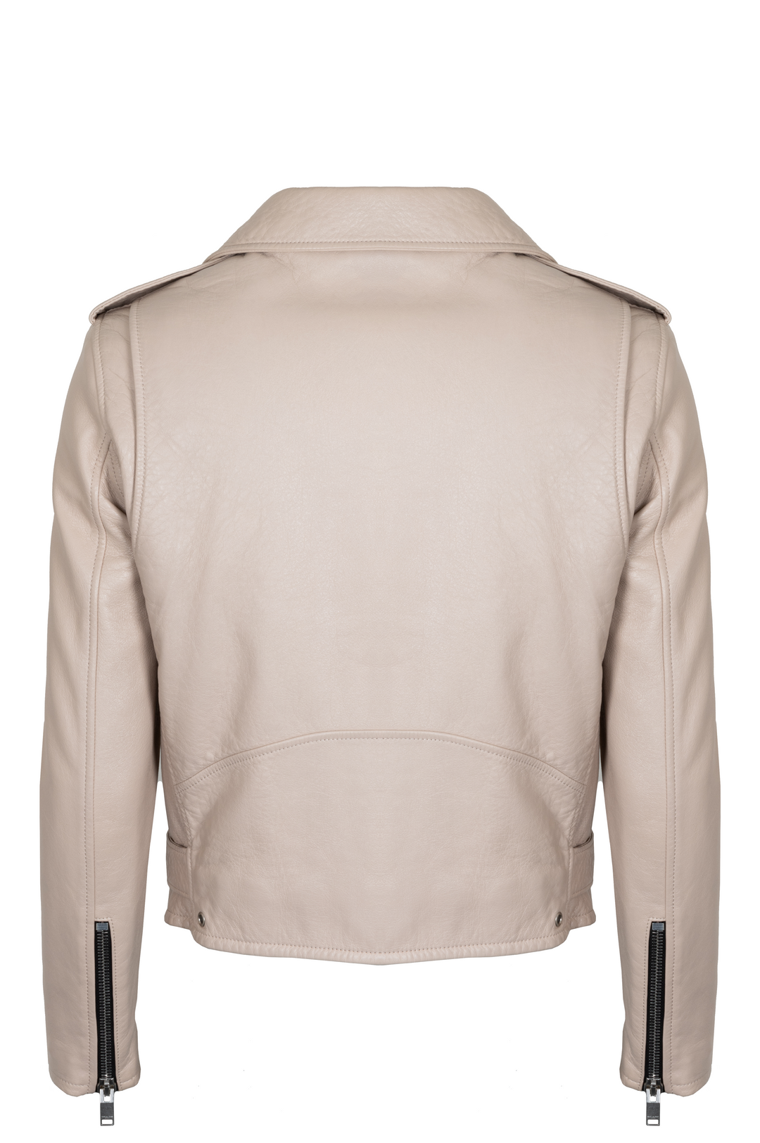 SAINT LAURENT Belted Jacket Leather Beige