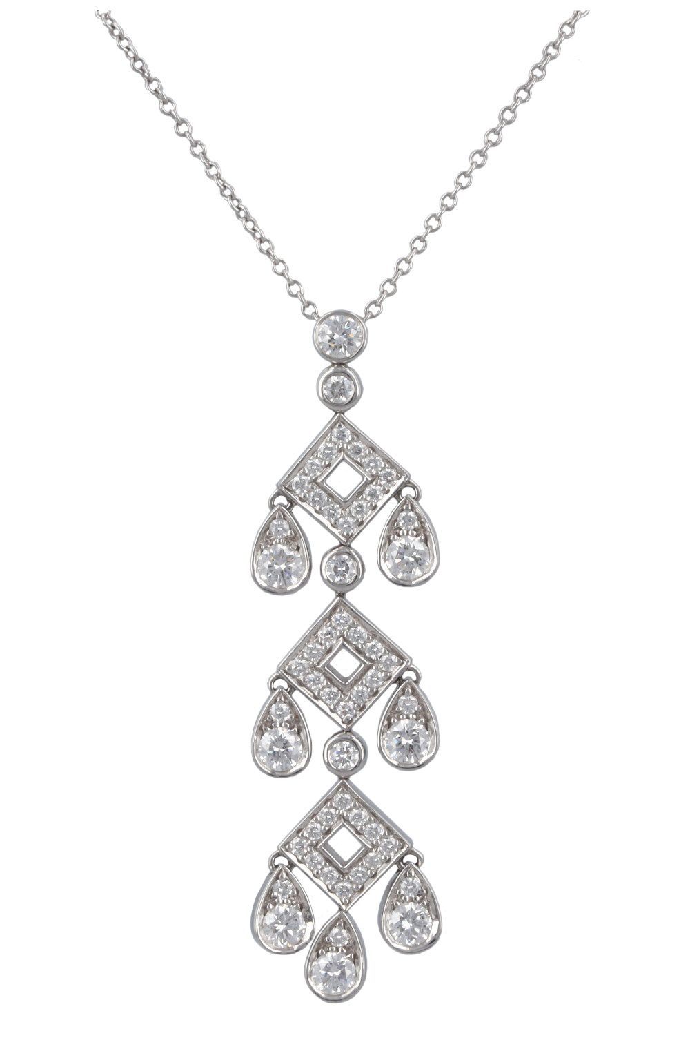 TIFFANY&CO. Jazz Pagoda Chandelier Necklace Diamonds Platin