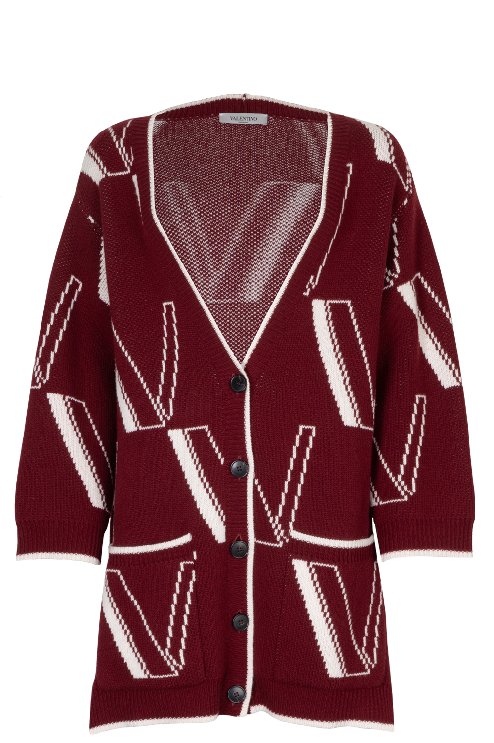 VALENTINO Knit Cardigan Wool Burgundy