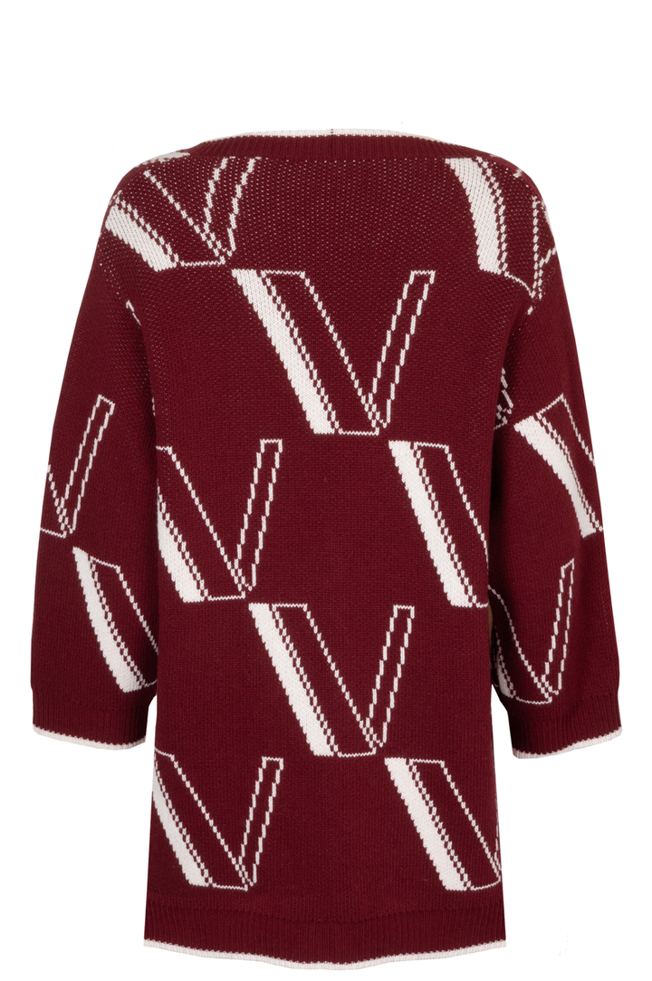 VALENTINO Knit Cardigan Wool Burgundy