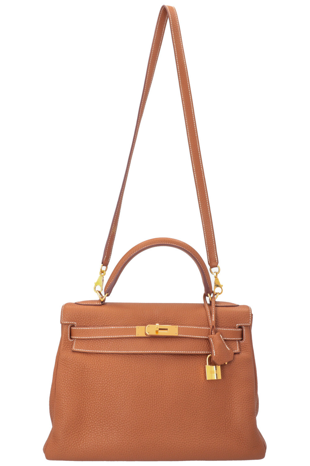 HERMÈS Kelly 32 Retourne Gold Clemence