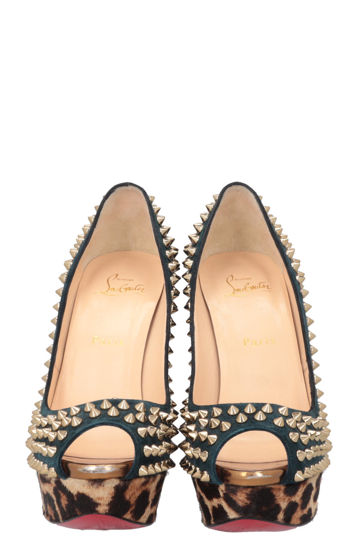 CHRISTIAN LOUBOUTIN Spike Plateau Heels Calf Hair