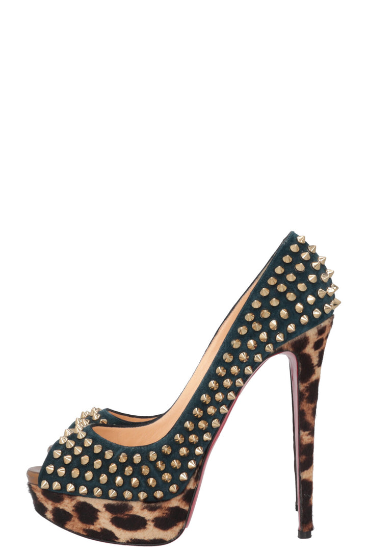 CHRISTIAN LOUBOUTIN Spike Plateau Heels Calf Hair