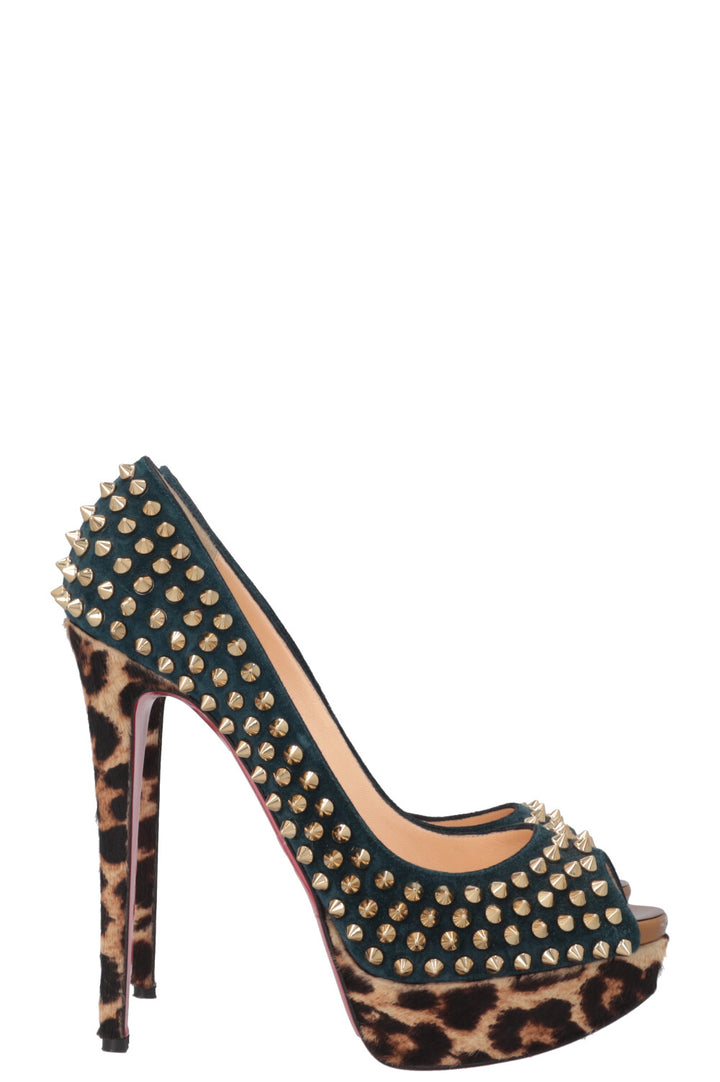 CHRISTIAN LOUBOUTIN Spike Plateau Heels Calf Hair