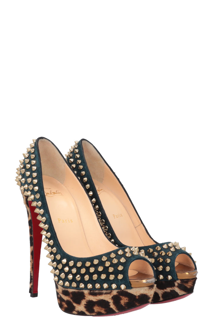 CHRISTIAN LOUBOUTIN Spike Plateau Heels Calf Hair