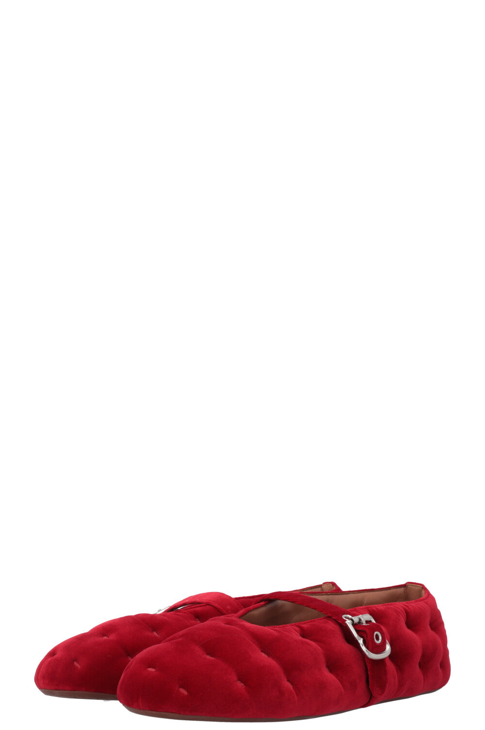 ALAÏA La Ballerine Flats Velvet Red