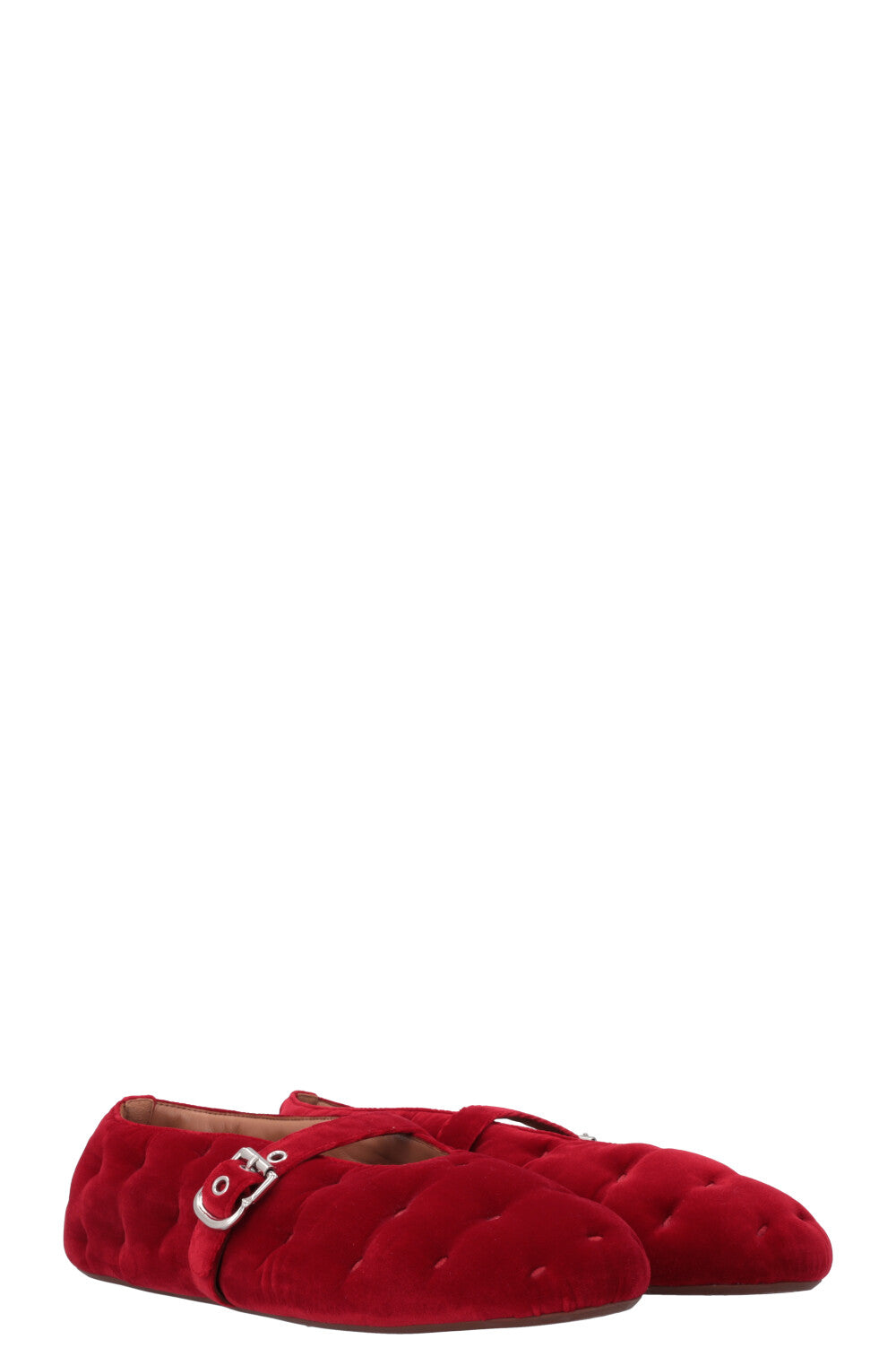 ALAÏA La Ballerine Flats Velvet Red